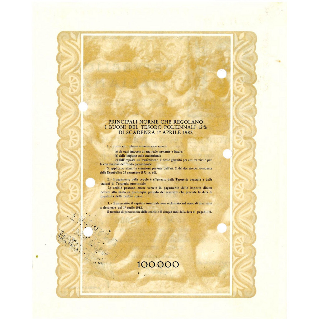 1978 - BTP POLIENNALI SERIE 54 LIRE 100000 -...
