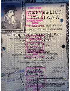 1988 - BTP POLIENNALI SERIE 502 LIRE 1 MILIONE - ROMA 2