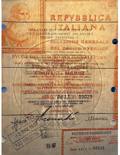 1990 - BTP POLIENNALI SERIE 0013 LIRE 50 MILIONI ROMA... 2