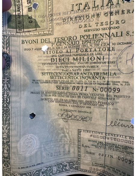 1994 - BTP NOVENNALI - 10000 LIRE ROMA (Raffaello Sanzio)