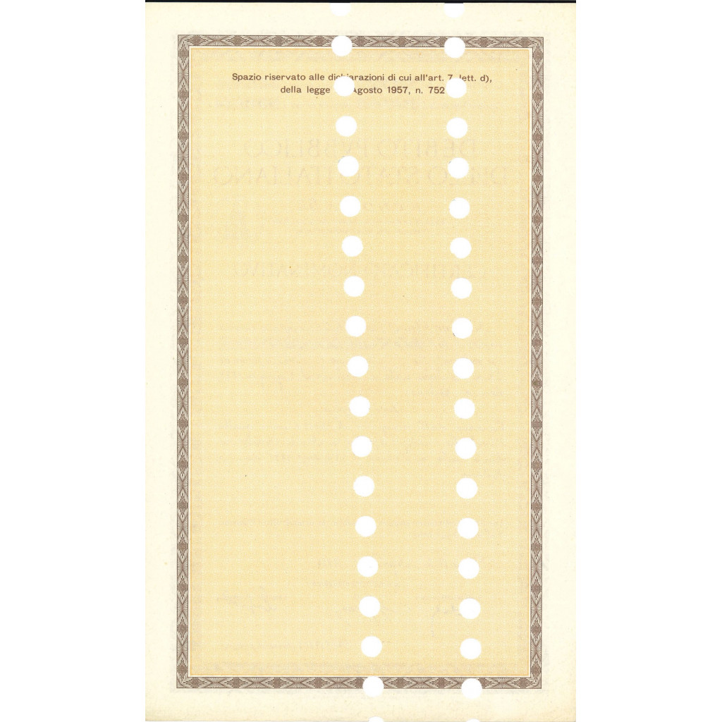 1963 - CERT. NOMINATIVO 5% - DEB. REGNO D'ITALIA