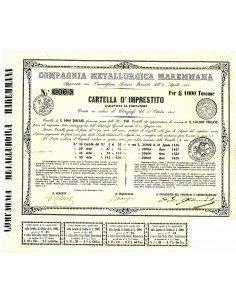 1854 - COMPAGNIA METALLURGICA MAREMMANA CARTELLA D'...