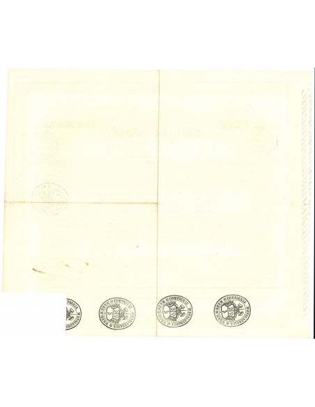 1854 - COMPAGNIA METALLURGICA MAREMMANA CARTELLA D' IMPRESTITO LIVORNO