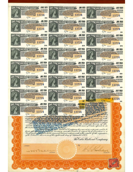 1902 - THE CUBA RAILROAD COMPANY - $1.000 BOND 5%