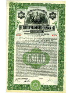 1928 - CITY OF FRANKFORT ON MAIN 1.000$ BOND 6,5%