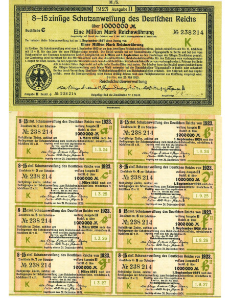 1923 - GERMAN SCHATZANWEISUNG DES DEUTSCHEN REICHS