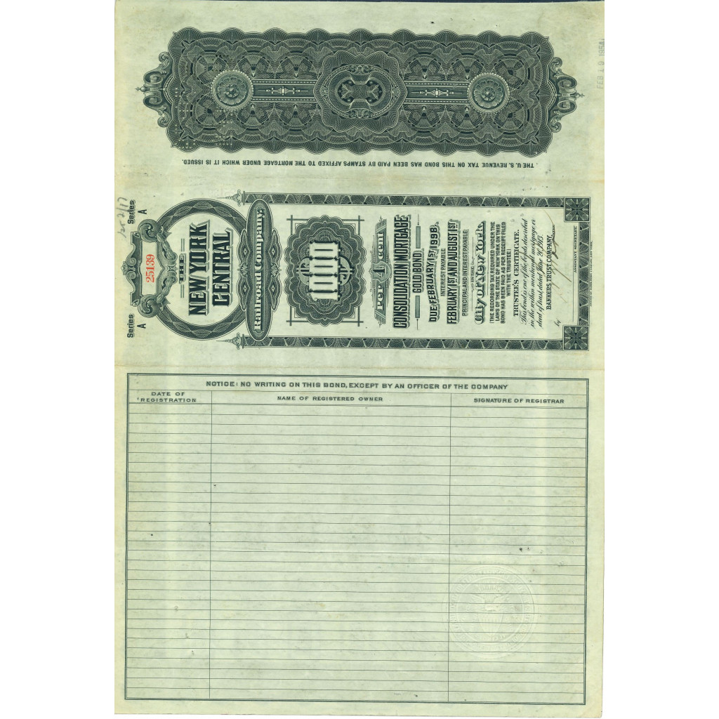 1913 - THE NEW YORK CENTRAL RAILROAD COMPANY...