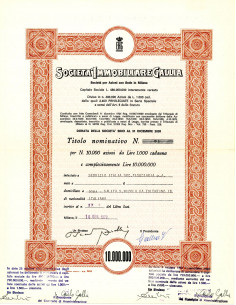 1979 - IMMOBILIARE GALLIA - AZIONI NOMINATIVE - MILANO