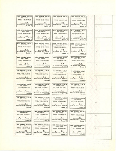 1979 - IMMOBILIARE GALLIA - AZIONI NOMINATIVE - MILANO