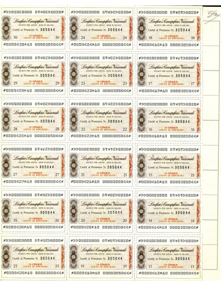 1984 - LINIFICIO E CANAPIFICIO NAZIONALE - 5 AZIONI RISPARMIO - MILANO