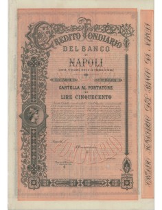 CREDITO FONDIARIO DEL BANCO DI NAPOLI - 1 CARTELLA 1866