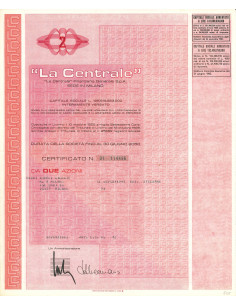 1982 - LA CENTRALE - FINANZIARIA GENERALE S.P.A. 2 AZIONI...