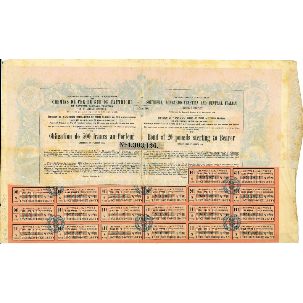 1879 - STRADE FERRATE MERIDIONALI DELLO STATO...