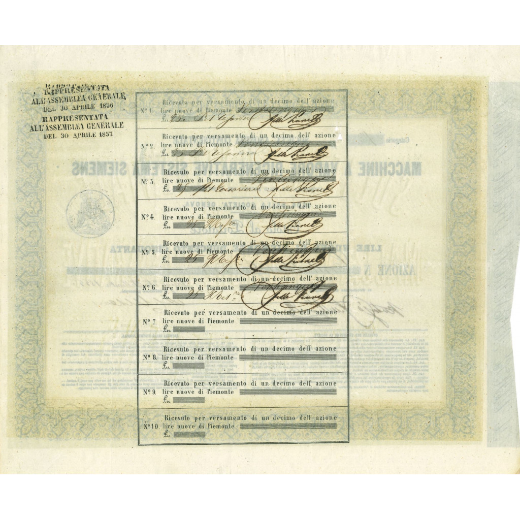 1855 - MACCHINE A VAPORE RIGENERATIVE SISTEMA...