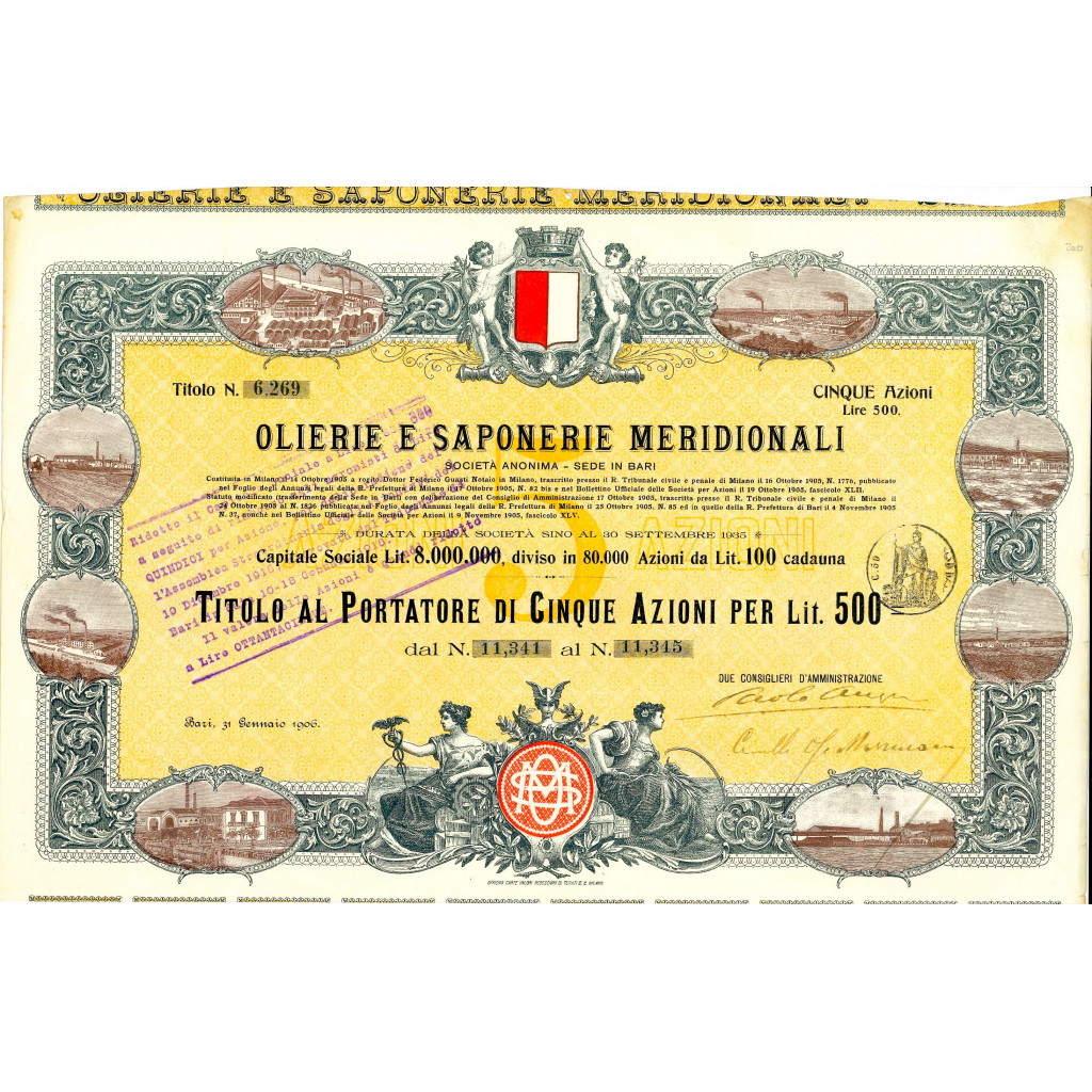 1906 - OLIERIE E SAPONERIE MERIDIONALI - 5...