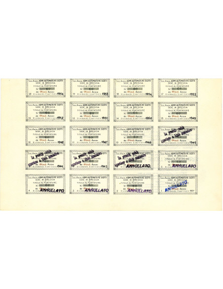 1939 - ARMI AUTOMATICHE SCOTTI 10 AZIONI - BRESCIA