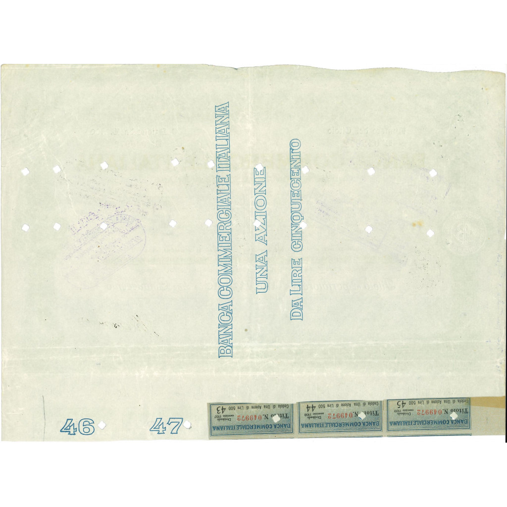 1912 - BANCA COMMERCIALE ITALIANA 1 AZIONE LIRE...