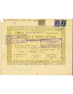 1929 - BANCA CATTOLICA COOPERATIVA DI CREDITO MOLFETTA...