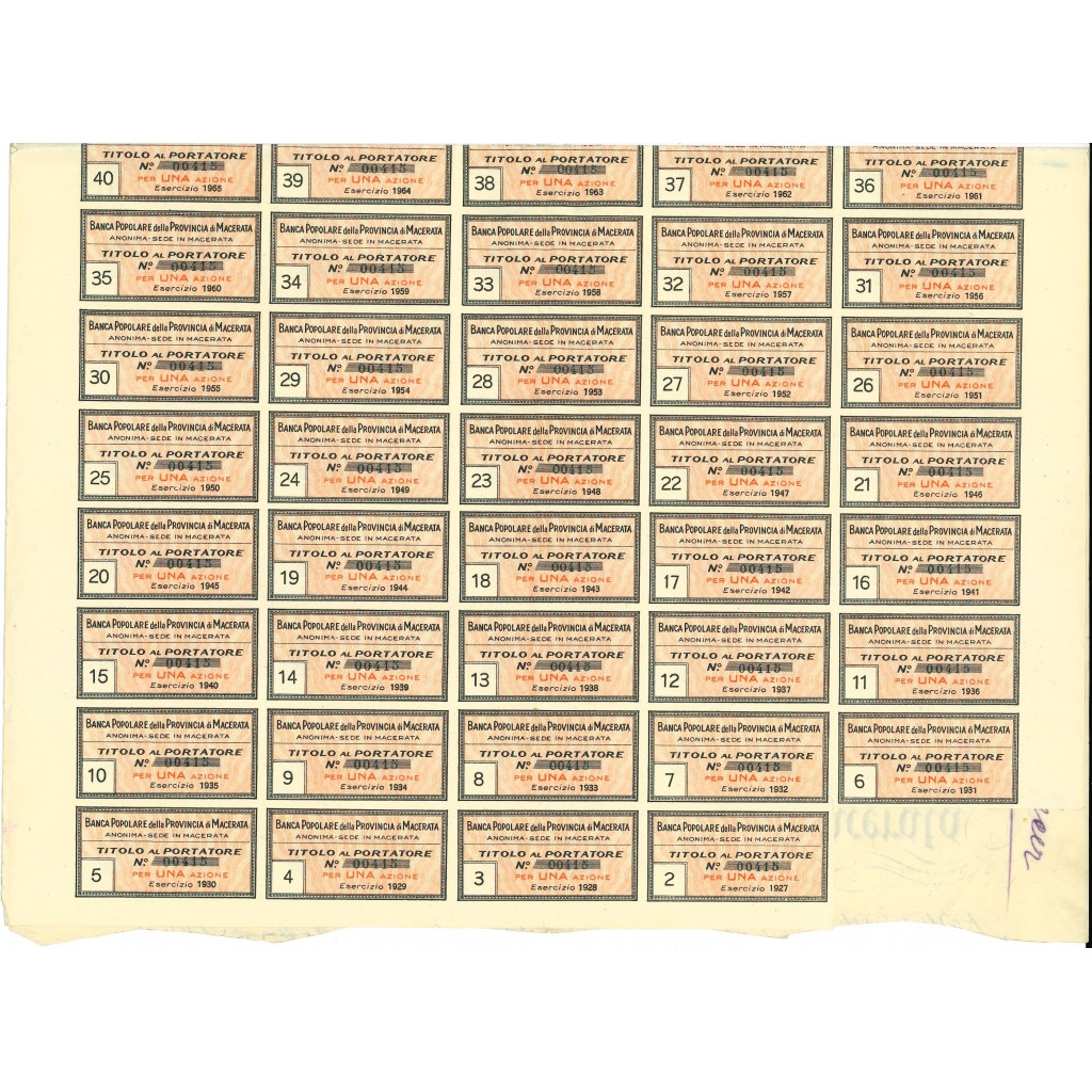 1922 - BANCA POPOLARE DELLA PROVINCIA DI...