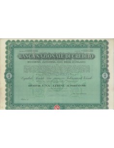 BANCA NAZIONALE DI CREDITO - UNA AZIONE MILANO 1925