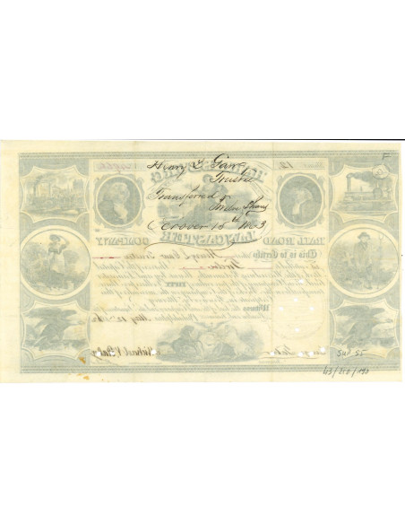 1862 - HARRISBURG, PORTSMOUTH, MOUNT JOY & LANCASTER RAILROAD COMPANY 12 AZIONI - PHILADELPHIA