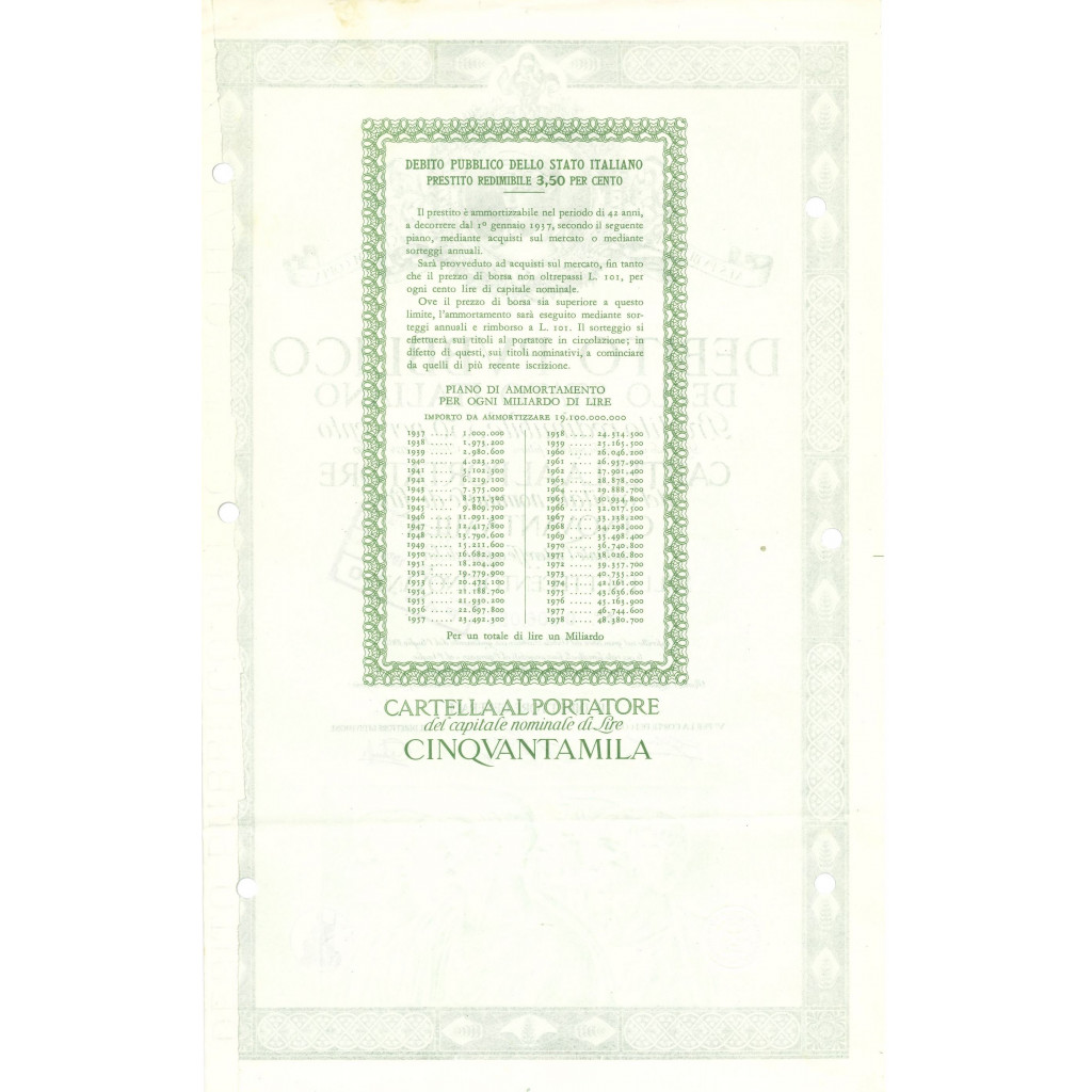 1962 -  PRESTITO REDIMIBILE 3,50 -  LIRE 50.000...