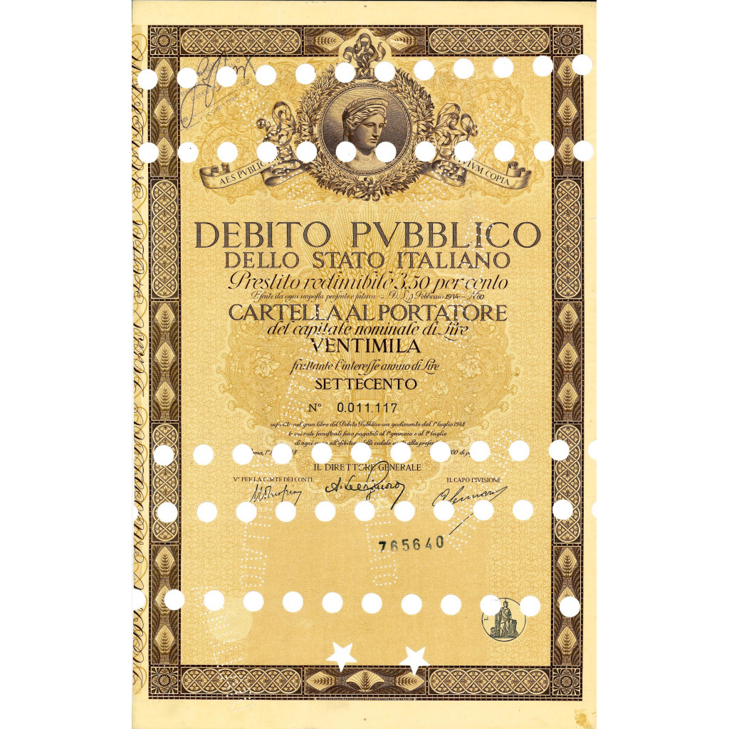 1948 - PRESTITO REDIMIBILE 3,50% CARTELLA...