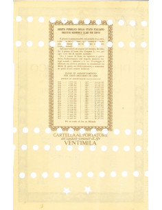 1948 - PRESTITO REDIMIBILE 3,50% CARTELLA 20.000 LIRE -... 2