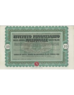 ISTITUTO FINANZIARIO SOC. ANON. NAZIONALE - 10 AZIONI MILANO 1929
