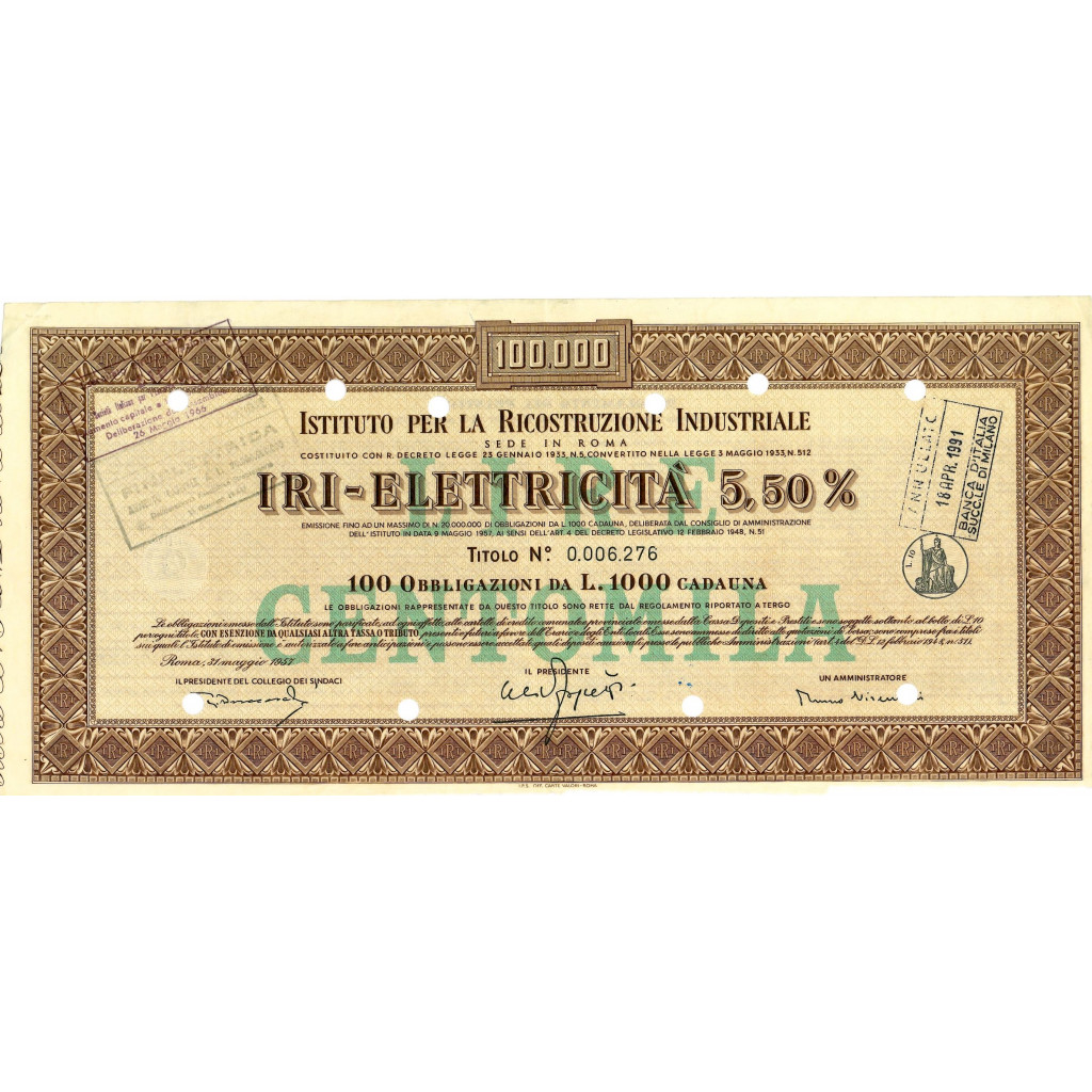 1957 - ISTITUTO PER LA RICOSTRUZIONE...