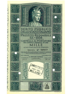 1955 - PRESTITO REDIMIBILE 5% - CARTELLA 1.000 LIRE SERIE...