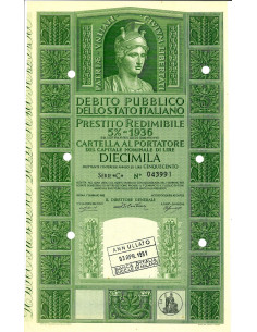 1955 - PRESTITO REDIMIBILE 5% - CARTELLA 10.000 LIRE...