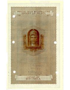 1947 - PRESTITO DELLA RICOSTRUZIONE REDIMIBILE 3,5% -... 2