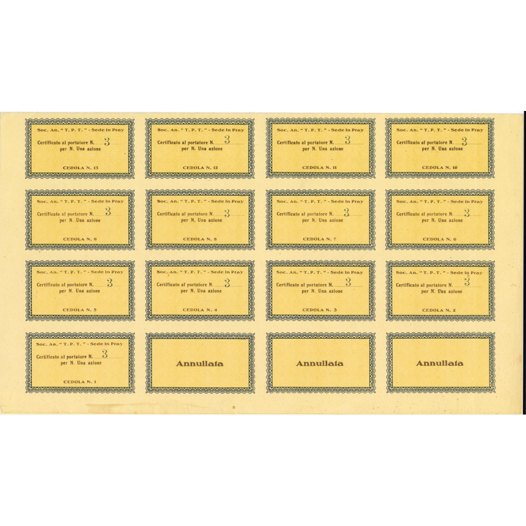 1931 - T.P.T. Soc. Anon.  1 Azione - SEDE IN...