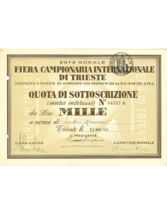 1950 - FIERA CAMPIONARIA INTERNAZIONALE DI TRIESTE Lire...
