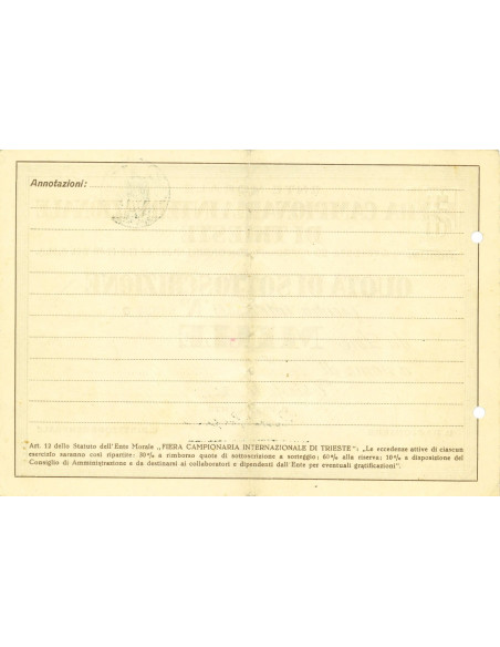 1950 - FIERA CAMPIONARIA INTERNAZIONALE DI TRIESTE Lire 1.000 - TRIESTE