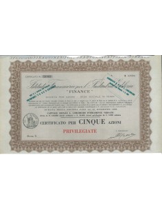 ISTITUTO FINANZIARIO PER L'INDUSTRIA EDILIZIA - 5 AZIONI ROMA 1952