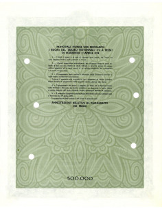 1969 - BUONI DEL TESORO NOVENNALI 5% - 500.000 LIRE -... 2