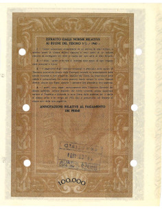 1951 - BUONI DEL TESORO NOVENNALI 5% - 100.000 LIRE -... 2