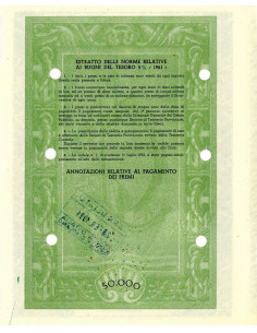 1952 - BUONI DEL TESORO NOVENNALI 5% - 50.000 LIRE - ROMA... 2