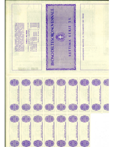 1941 /02 - BUONO DEL TESORO NOVENNALE A PREMI 5% LIRE 1.000  NON CANCELLATO- ROMA