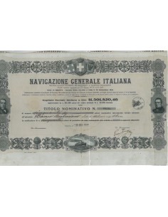 NAVIGAZIONE GENERALE ITALIANA - 50 AZIONI GENOVA 1946