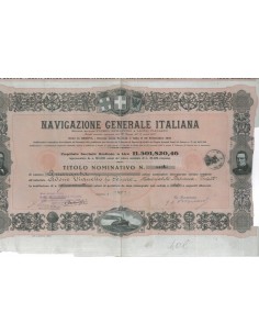 NAVIGAZIONE GENERALE ITALIANA - 40 AZIONI GENOVA 1942