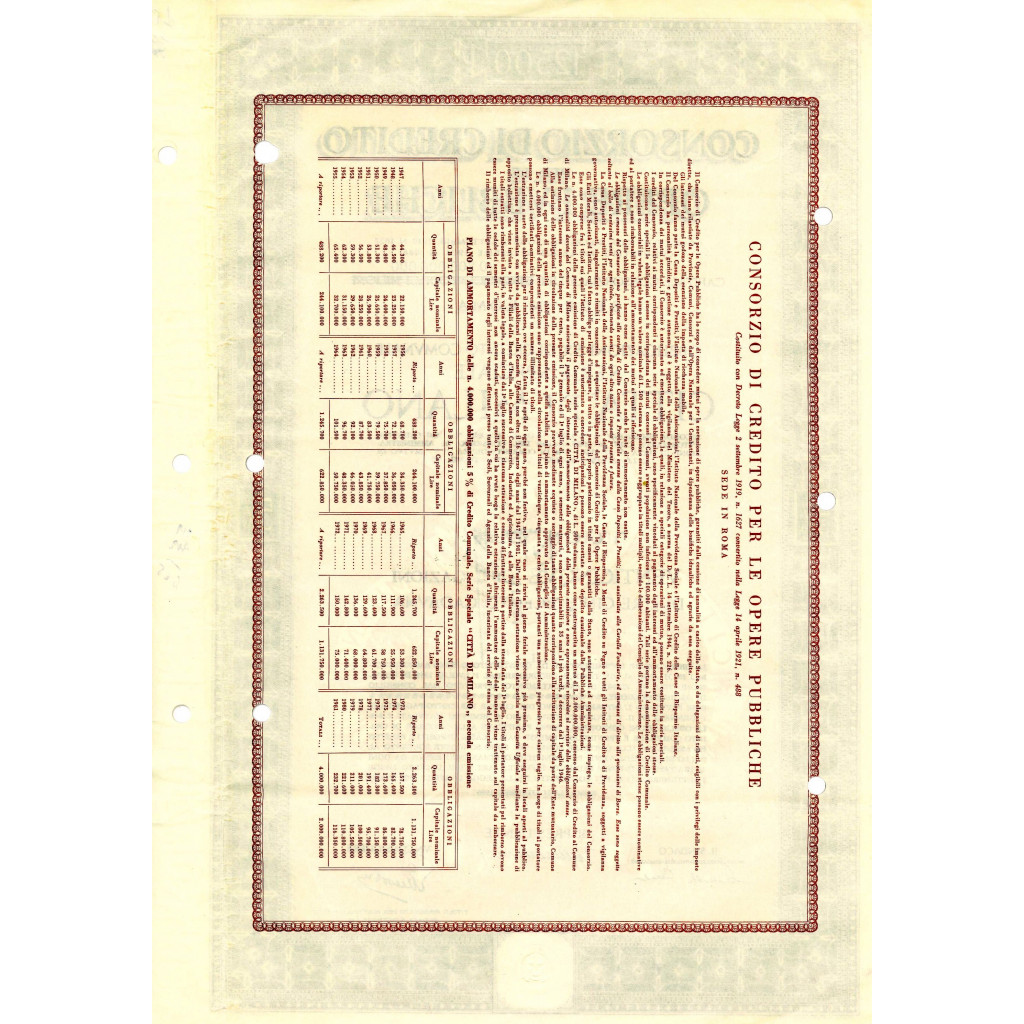 1946 - CONSORZIO DI CREDITO PER LE OPERE...