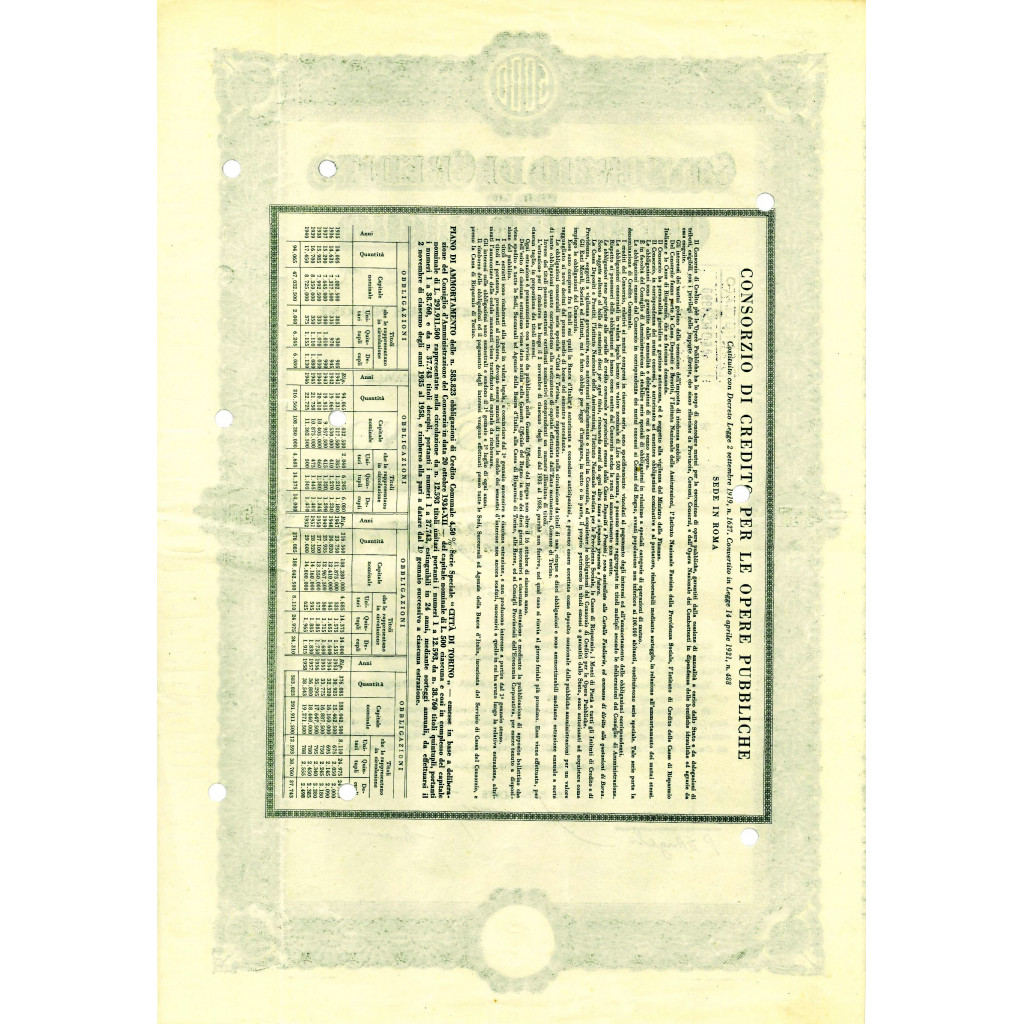 1934 - CONSORZIO DI CREDITO PER LE OPERE...
