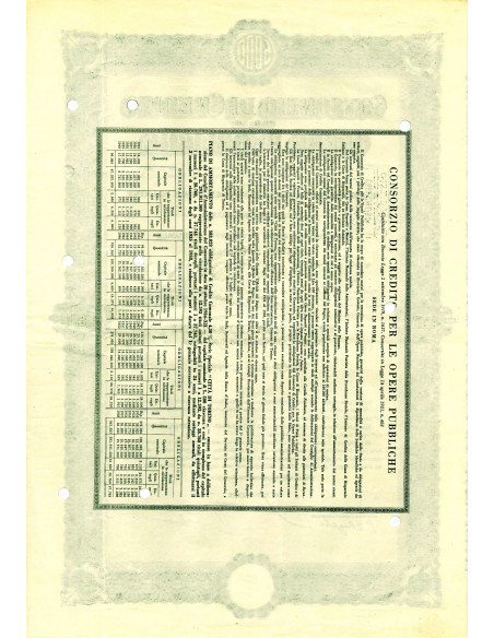 1934 - CONSORZIO DI CREDITO PER LE OPERE PUBBLICHE - 10 OBBLIGAZIONI TORINO