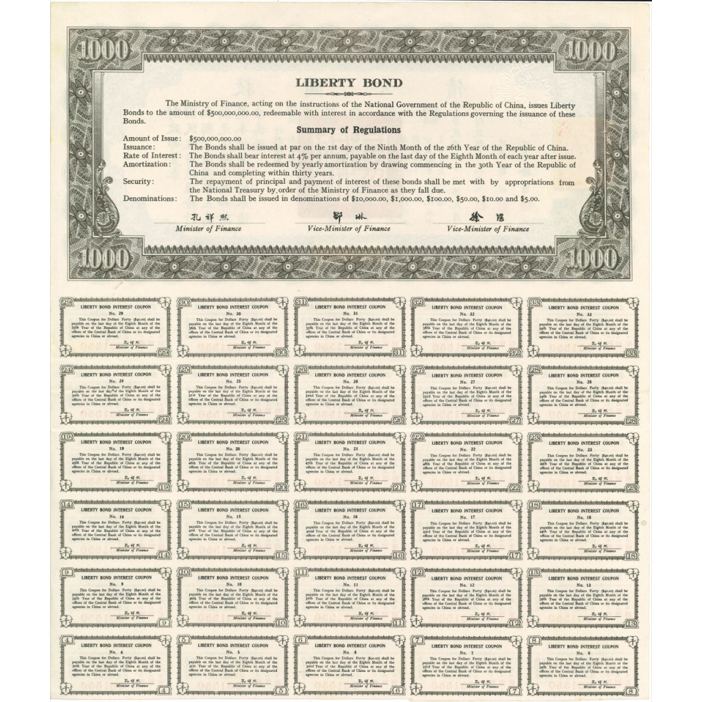 1937 - NATIONAL GOVERNMENT OF THE REPUBLIC OF...