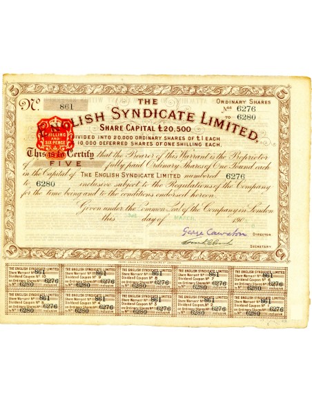 1906 - THE ENGLISH SYNDICATE LIMITED