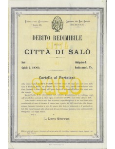 DEBITO REDIMIBILE CITTA' DI SALO' - OBBLIGAZIONE 1873