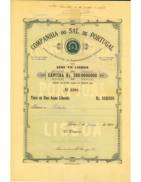 1904 - SAL DE PORTUGAL COMP. DO